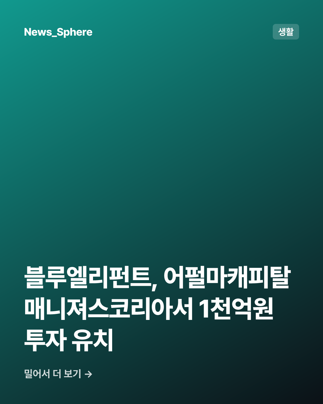 블루엘리펀트, 어펄마캐피탈매니져스코리아서 1천억원 투자 유치