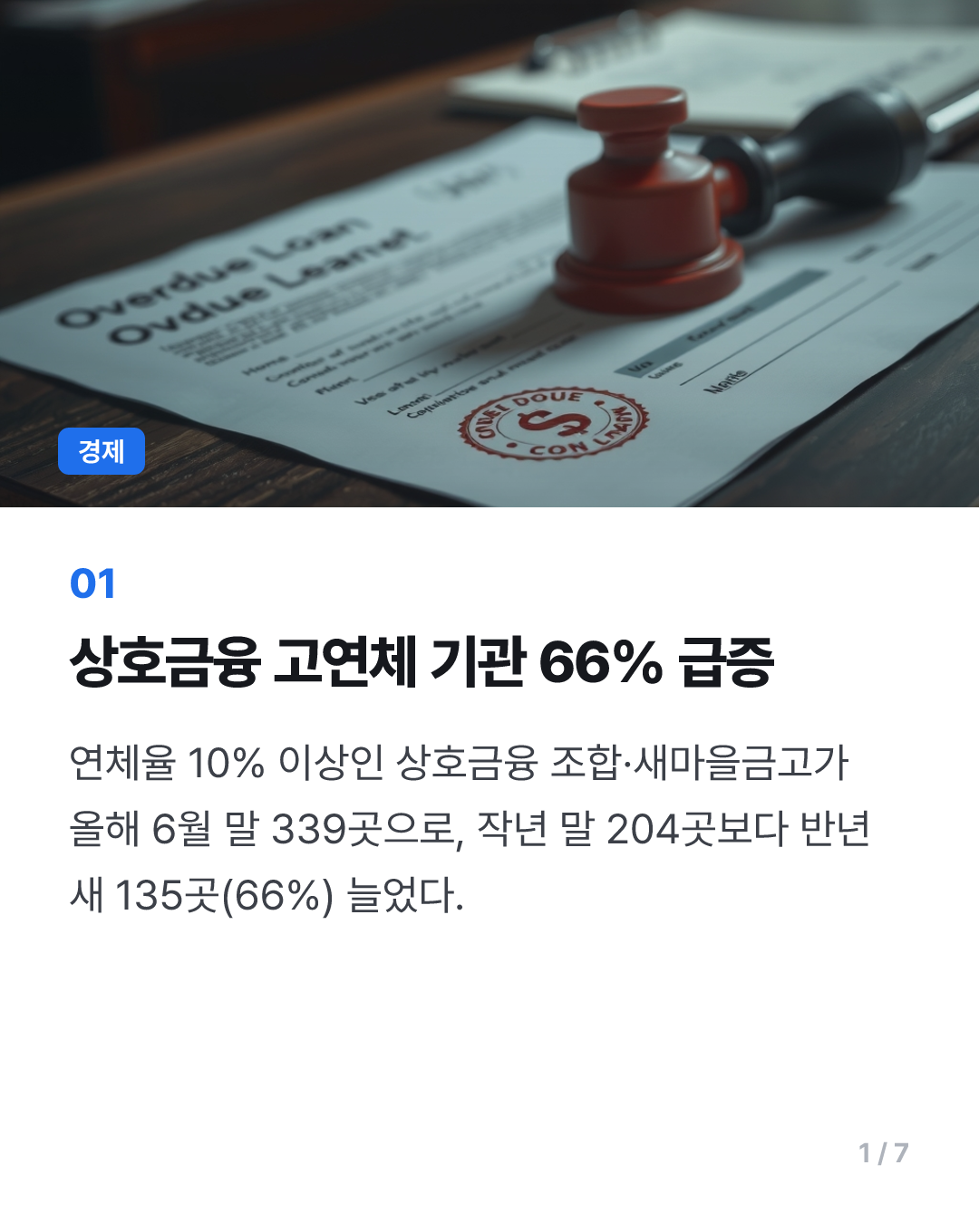 상호금융 339곳 연체율 두 자릿수…반년 새 66% 급증